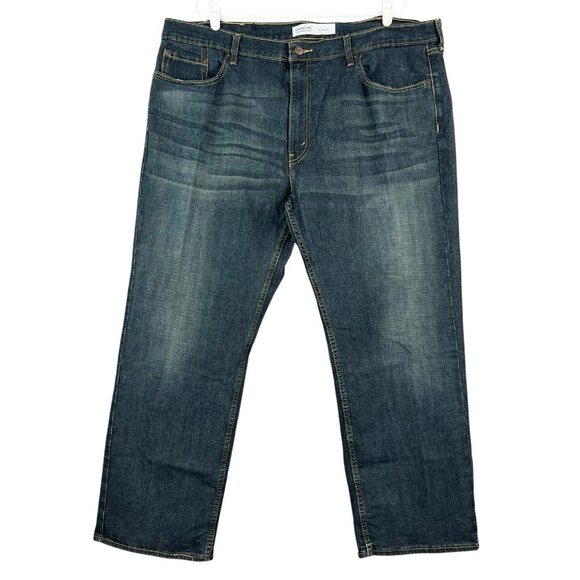 Signature Levi Strauss Men's S61 Relaxed Blue Jeans 42x30 Straight Leg Stretch - Picture 1 of 12